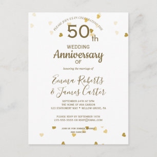 Tarjeta postal de oro del 50 aniversario