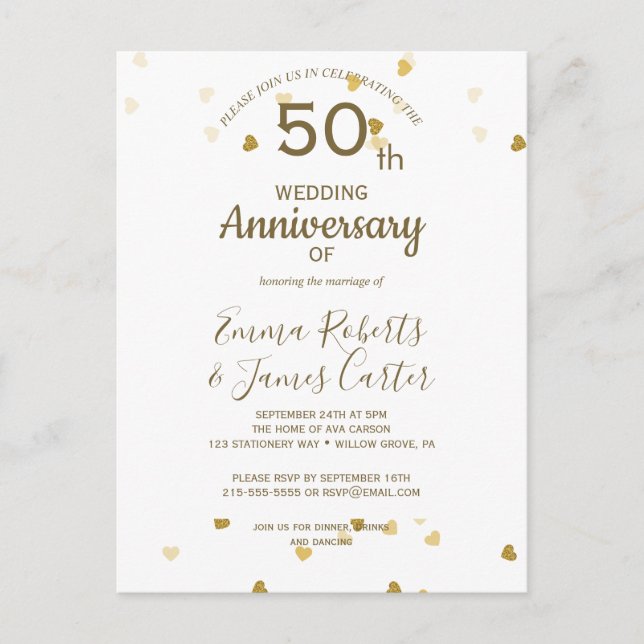 Tarjeta postal de oro del 50 aniversario  (Anverso)