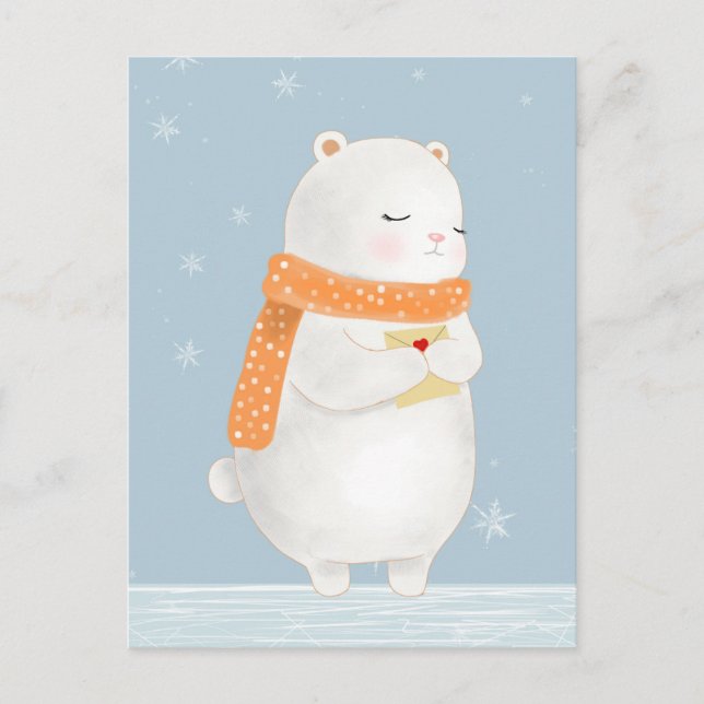 Tarjeta postal de oso Kawaii (Anverso)