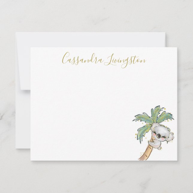 Tarjeta postal de oso koala lindo (Anverso)