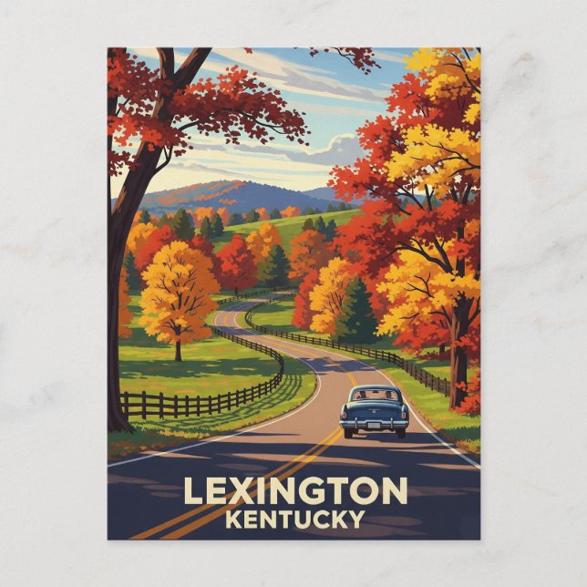 Tarjeta postal de otoño en Lexington Kentucky (Anverso)