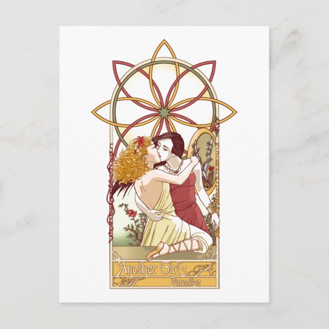 Tarjeta postal de otro paraíso de chicas (Anverso)