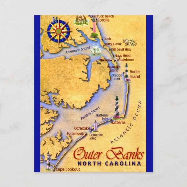 Tarjeta postal de Outer Banks (Anverso)