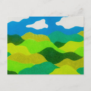 Tarjeta Postal de Paisaje Abstracto con Lápiz de C