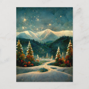Tarjeta postal de paisaje de Navidad empresarial c