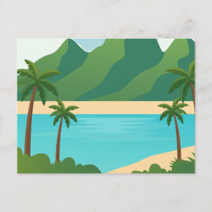 Tarjeta postal de paisaje de playa de naturaleza m