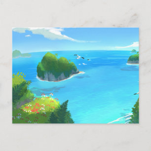 Tarjeta postal de paisaje de playa de naturaleza m