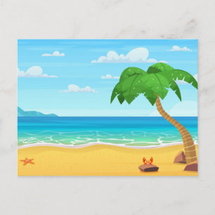 Tarjeta postal de paisaje de playa de naturaleza m