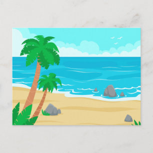 Tarjeta postal de paisaje de playa de naturaleza m
