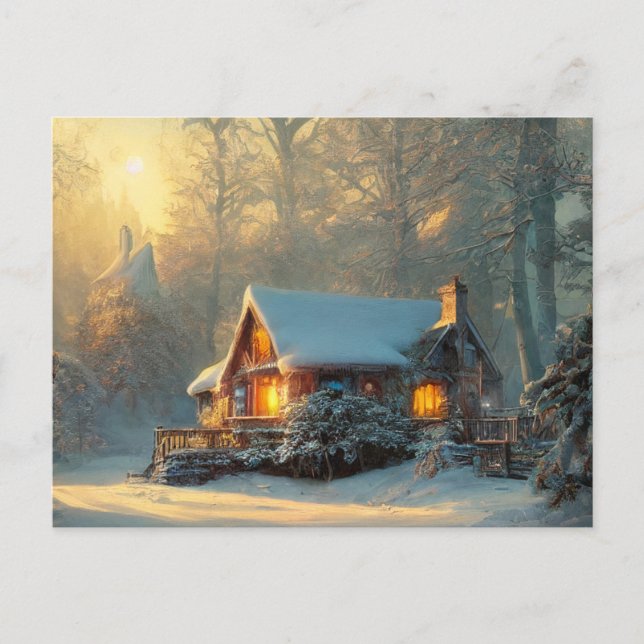 Tarjeta Postal de Paisaje Invernal (Anverso)