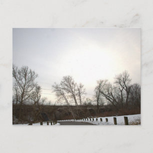Tarjeta postal de paisaje invernal nevado