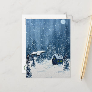 Tarjeta postal de paisaje nevado