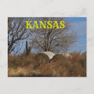 Tarjeta postal de paisajes rurales de Kansas.