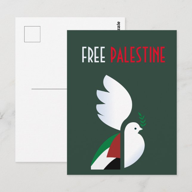 Tarjeta postal de Palestina Libre - Conciencia sob (Anverso / Reverso)