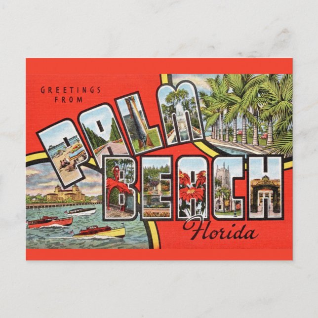 Tarjeta postal de Palm Beach FL (Anverso)