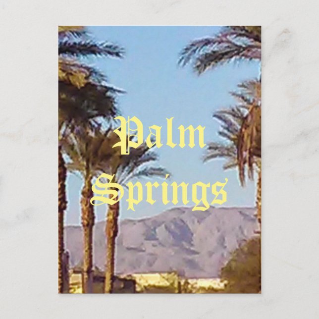 Tarjeta postal de Palm Springs California (Anverso)