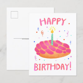 Tarjeta postal de pan dulce concha de cumpleaños