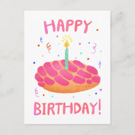 Tarjeta postal de pan dulce concha de cumpleaños