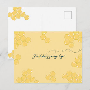 Tarjeta postal de panal de abeja linda ‘¡Solo zumb