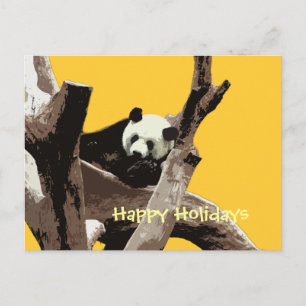 Tarjeta postal de panda gigante Felices Fiestas
