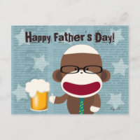 Tarjeta postal de papá del mono negro