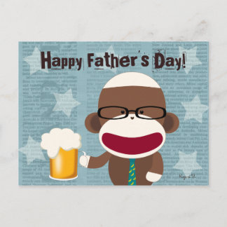 Tarjeta postal de papá del mono negro