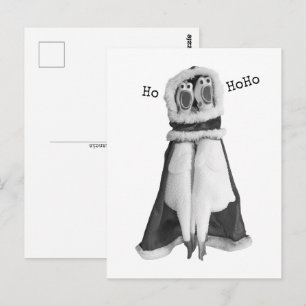 Tarjeta postal de Papá Noel de pollo de goma