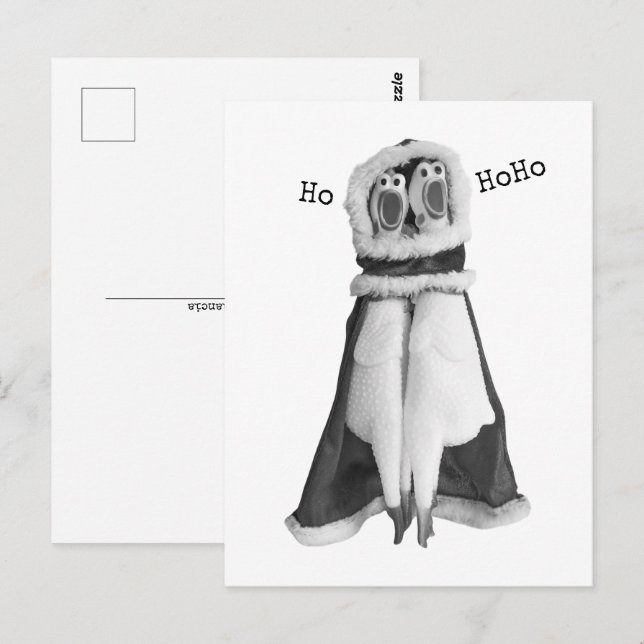 Tarjeta postal de Papá Noel de pollo de goma (Anverso / Reverso)