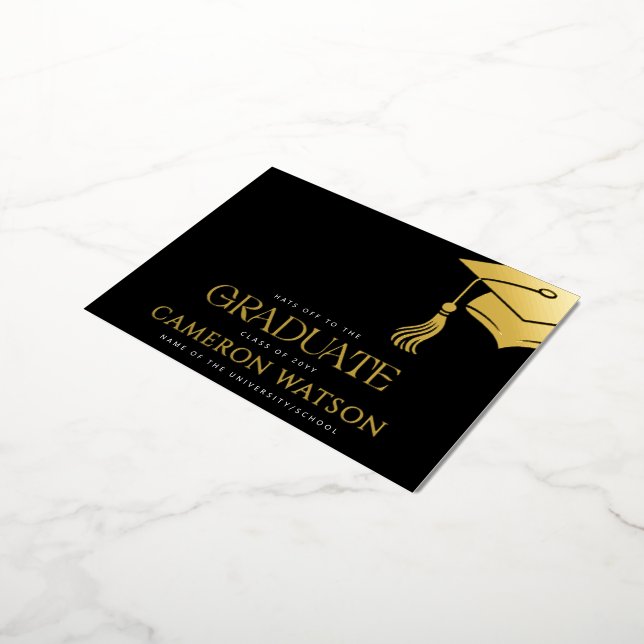 Tarjeta postal de papel de aluminio para graduació (girado)
