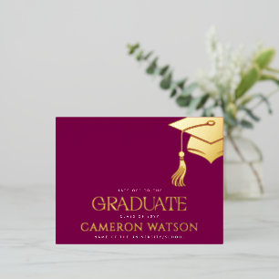 Tarjeta postal de papel de aluminio para graduació