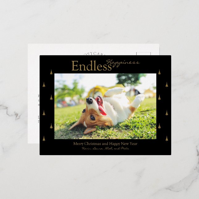 Tarjeta postal de papel de estaño para Navidad y f (Anverso/Reverso)