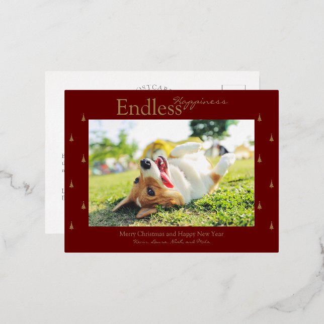 Tarjeta postal de papel de estaño para Navidad y f (Anverso/Reverso)
