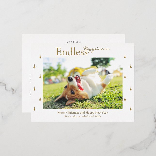 Tarjeta postal de papel de estaño para Navidad y f (Anverso/Reverso)
