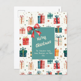 Tarjeta postal de paquetes de regalo de cosecha de