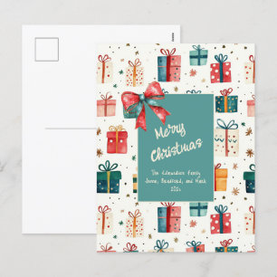 Tarjeta postal de paquetes de regalo de cosecha de