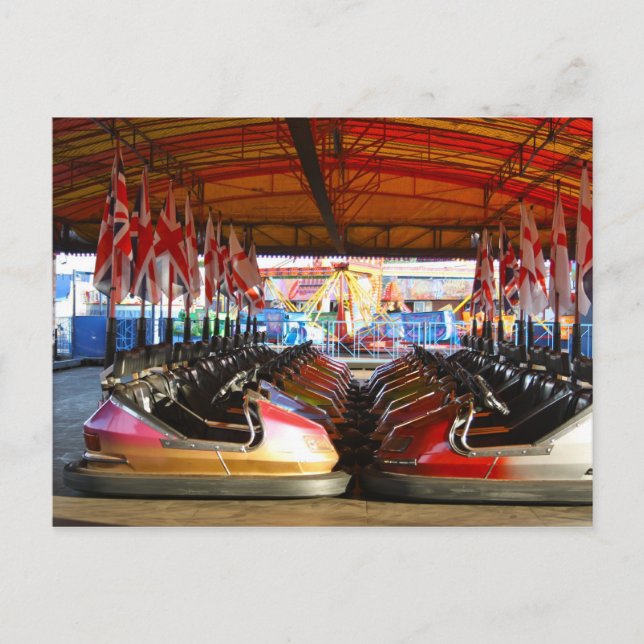 Tarjeta postal de Parachoque Dodgem Fairground (Anverso)