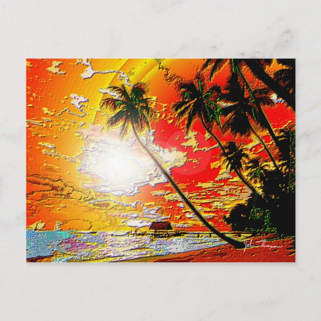 Tarjeta postal de paraíso de agua caliente (Anverso)