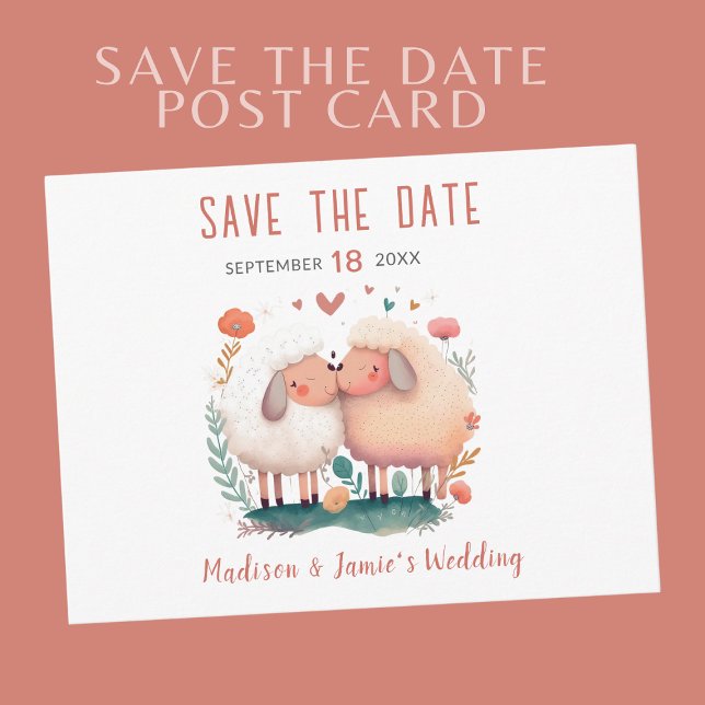 Tarjeta Postal de Pareja de Ovejas de Boda para Gu (Subido por el creador)