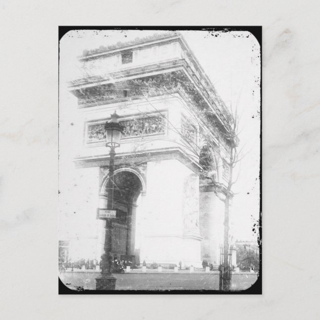Tarjeta postal de París, Arco de Triunfo, B&W (Anverso)