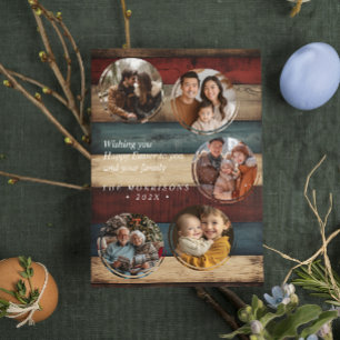 Tarjeta postal de Pascua con collage de 5 fotos pe