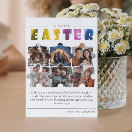 Tarjeta postal de Pascua con collage de 6 fotos pe