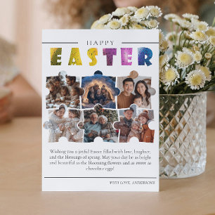 Tarjeta postal de Pascua con collage de 6 fotos pe
