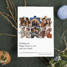 Tarjeta postal de Pascua con collage de 6 fotos pe