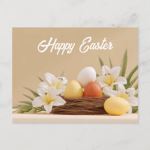 Tarjeta postal de Pascua con huevos de Pascua