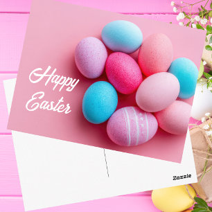 Tarjeta postal de Pascua con huevos de Pascua