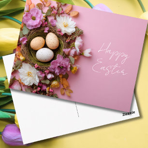 Tarjeta postal de Pascua con huevos de Pascua