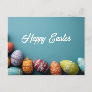 Tarjeta postal de Pascua con huevos de Pascua