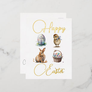 Tarjeta postal de Pascua con papel de aluminio fes