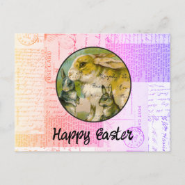 Tarjeta postal de Pascua de conejitos antiguos