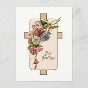 Tarjeta postal de Pascua de cruz vintage